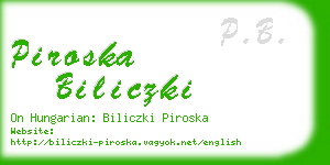 piroska biliczki business card